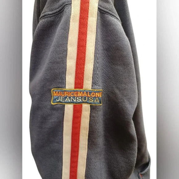 Maurice Malone L/S Blue Hooded Sweat Shirt GUC Vintage Size XXL - Picture 5 of 12